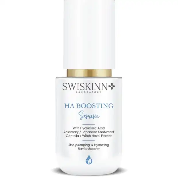 Swiskinn HA Boosting Serum with hyaluronic acid and rosemary for skin-plumping hydrating barrier booster