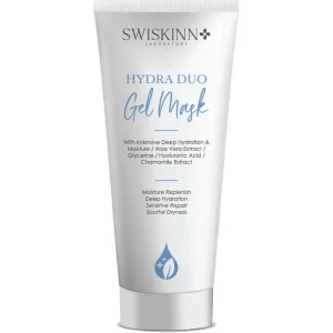 Swiskinn Hydra Duo Gel Mask tube with intensive hydration and aloe vera for sensitive skin moisture repair