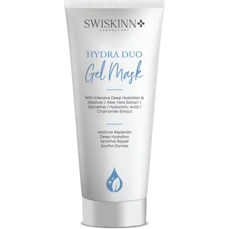 Swiskinn Hydra Duo Gel Mask tube with intensive hydration and aloe vera for sensitive skin moisture repair