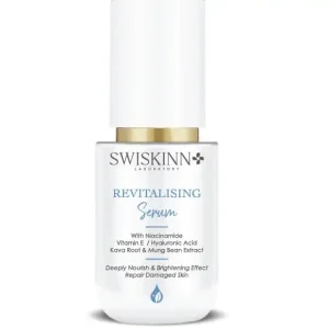Swiskinn Revitalising Serum with niacinamide and vitamin E for brightening and repairing damaged skin daily