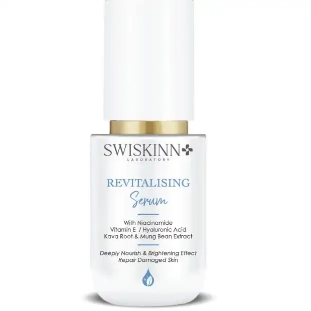 Swiskinn Revitalising Serum with niacinamide and vitamin E for brightening and repairing damaged skin daily